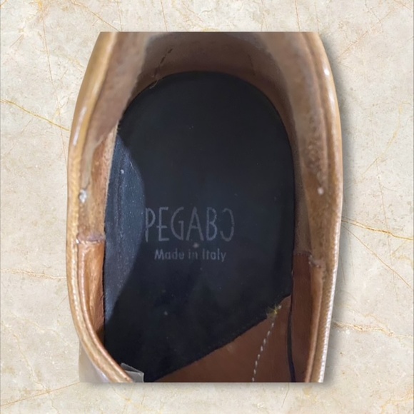 Pegabo Made in Italy Men's Tan Leather Slip-On Shoes Size 42 - Picture 6 of 6